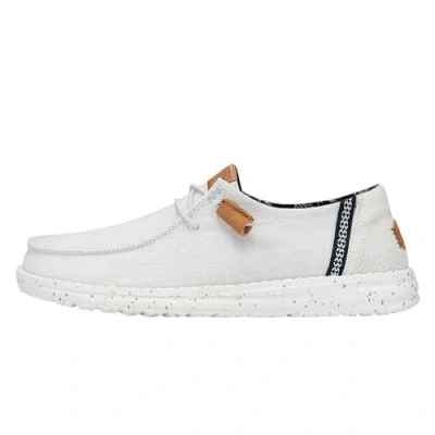 Abbildung von HEYDUDE Wendy Washed Canvas Damen Slip on Flache Schuhe Mokassin Stil, White, 37 EU