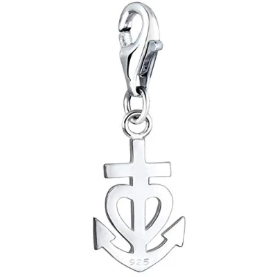 Abbildung von Nenalina Anker Herz Karabiner Charm Anhänger für Bettelarmband aus 925 Sterling Silber 0401212219