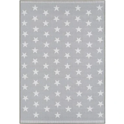 Abbildung von andiamo Teppich Sternenhimmel Wohnzimmer Schlafzimmer Flur Wohnzimmerteppich pflegeleicht strapazierfähig hellgrau 80 x 150 cm