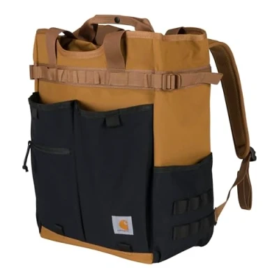 Abbildung von Carhartt Nylon Convertible Tote, Wasserabweisender Cinch Top Rucksack, Braun, Einheitsgröße