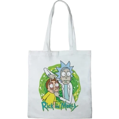 Abbildung von cotton division BWRIMODBB003 Tote Bag Rick and MorTY Peace Among World, 38 x 40 cm, Weiß