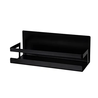 Abbildung von WENKO Magnetisches Gewürzregal Ima mit Umrandung, aus Metall, zum Abstellen von Gewürzstreuern und Grillzubehör, Befestigen ohne Bohren, Black Outdoor Kitchen, 30 x 12 11 cm, Schwarz