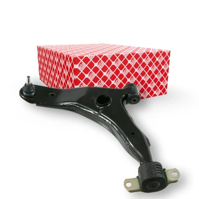 Abbildung von FEBI BILSTEIN 22740 Querlenker mit Halter Lager, Trag /Führungsgelenk Vorderachse links, unten Stahlblech VOLVO: V40 Estate, S40 I