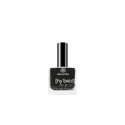 Abbildung von Alessandro Hybrid Lack Midnight Black schwarzer Ton In Nur 3 Schritten Perfekte Nägel Ohne Led Bis Zu 10 Tagen Halt!