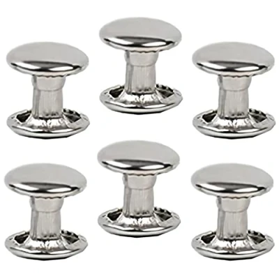 Abbildung von 100 Sets Silberne Edelstahl Leder Nieten Doppelkappe Röhrenförmige Metallnieten Reparaturen Dekoration Handwerk Zubehör für Kleidung Schuhe Taschen Gürtel (12mm Silber)
