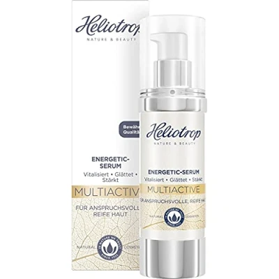 Abbildung von Heliotrop Anti Aging Serum für anspruchsvolle, reife Haut, Vegane Gesichtspflege mit Macadamianussöl und Melissenextrakt, Multiactive Energetic Serum, 1 x 30 ml