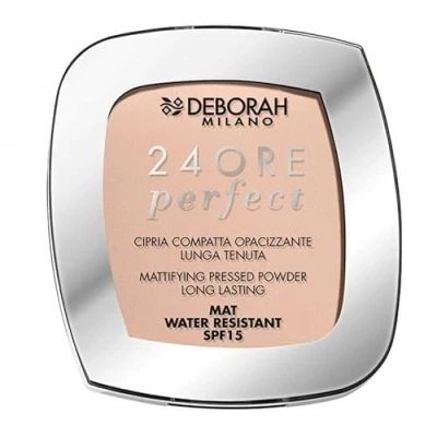 Abbildung von Deborah Milano Kompaktpuder Perfect LSF 15, N2 Light Rose, ultrafeine Textur, mattierend, beruhigend und regenerierend, geeignet für empfindliche Haut, 9 g, 1 Artikel