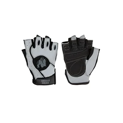 Abbildung von Gorilla Wear Mitchell Training Gloves Schwarz/Grau Bodybuilding und Fitness Accessoires für Damen Herren Logo Unterstützung besserer Halt, 3XL