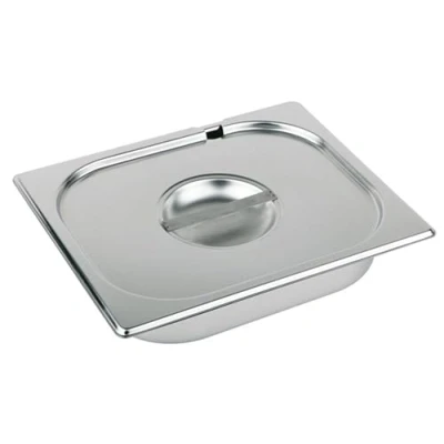 Abbildung von APS 81791 GN 2/3 Deckel mit Löffelaussparung, rostfreier Edelstahl, Abmessungen 355 x 325 mm/Höhe 35 mm