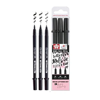 Abbildung von Manga SET Sakura Pigma Brush pen Noir. FB. MB. BB.Brush pen. Made in Japan
