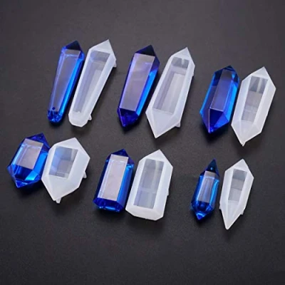 Abbildung von FineInno 6 Stück Pendel Silikonformen,Pendulum Epoxidharz Schmuck Resin Mold,Quarz Kristall Anhänger Gussformen, Edelstein Gießform,Crystal Form Basteln