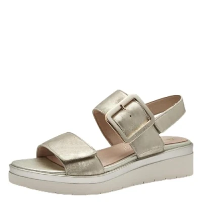 Abbildung von Tamaris Comfort Plateausandalette, Damen, Größe: 39, Cloudy gold Schuhe