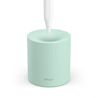 Abbildung von elago Silikonständer Kompatibel mit Apple Pencil Pro, (1st &amp; 2nd Gen), (USB C) und jedem Tablet Stylus oder ohne Bleistifttasche hülse, Schutz der Spitze (Grün)