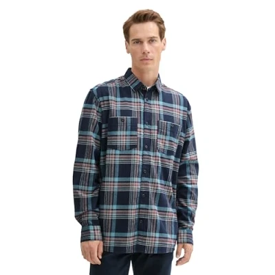 Abbildung von TOM TAILOR Herren 1042641 Comfort Fit Hemd mit Karomuster, 35966 Navy Herringbone Check, XXL
