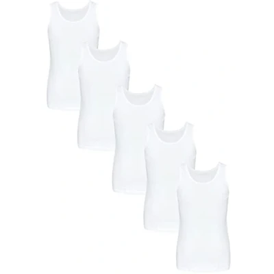 Abbildung von TupTam Mädchen Baumwolle Unterhemd 5er Pack Tank Top Ärmellos Kinder, Farbe: Weiß, Größe: 158 164