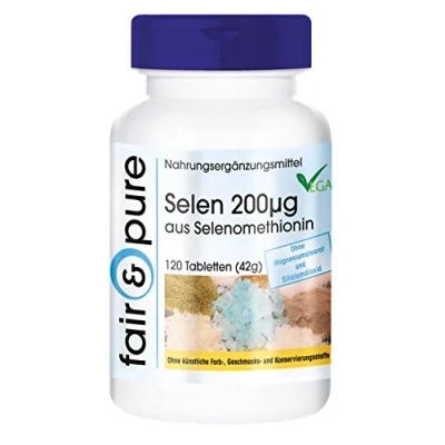Abbildung von Fair &amp; Pure® Selen 200mcg 120 Tabletten vegan hochdosiert hefefrei ohne Magnesiumstearat