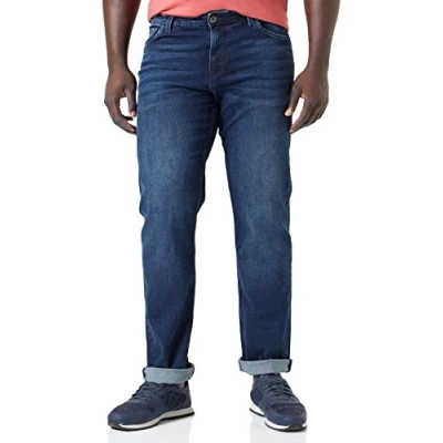 Abbildung von TOM TAILOR Herren Marvin Straight Jeans 1034662, 10120 Used Dark Stone Blue Denim, 31W / 30L