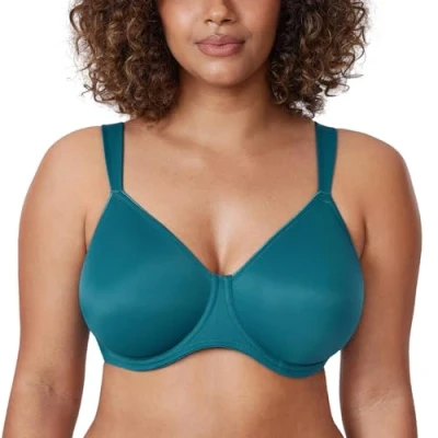 Abbildung von DELIMIRA Damen T Shirt Minimizer BH mit Bügel Große Größen Ohne Gepolstert Borealis Grün 75G