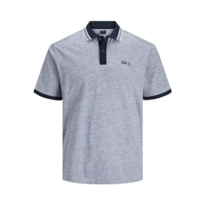 Abbildung von JACK&amp;JONES Herren JCOMELANGE Jersey Polo SS Poloshirt, Navy Blazer/Detail:White Melange, S
