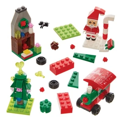 Abbildung von Baker Ross FN350 Weihnachtliche Mini Bauklötze 4er Pack, Tütenfüller für Kinder