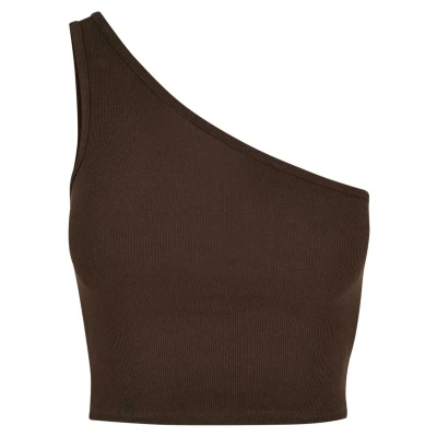 Abbildung von Urban Classics Cropped Asymmetric Top, Damen, Größe: Medium, Brown