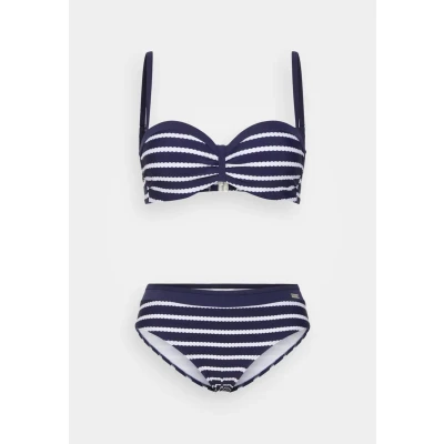 Abbildung von Lascana WIRE Bandeau Bikini SET Bikini, Damen, Größe: 34xC, Navy/white