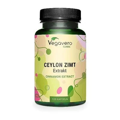 Abbildung von Ceylon ZIMT Kapseln Hochdosiert: 2.500 mg (10:1 Extrakt) Vergleichssieger 2024* Für 4 Monate Laborgeprüft Vegan &amp; Ohne Zusätze 120 Deutsche Produktion von Vegavero®