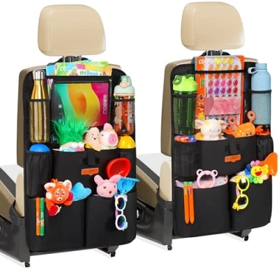 Abbildung von SURDOCA Autositz Organizer 4th Generation verbesserter Auto Rücksitz für bis zu 11 Zoll Tablet, 8 Taschen, Kinderspielzeug Aufbewahrung, wasserdichter Rücksitzschutz Kinder