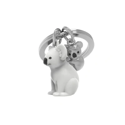 Abbildung von O meta[l]morphose Metalorphose Schlüsselanhänger Koala und sein Baby MTM278 01, Gris et Chrome, one size, Casual