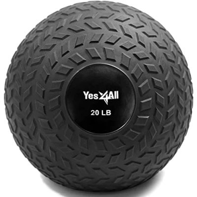 Abbildung von Yes4All 1YHQ Slam Balls Medizinball 9 kg, Schwarz für Kraft, Power und Training
