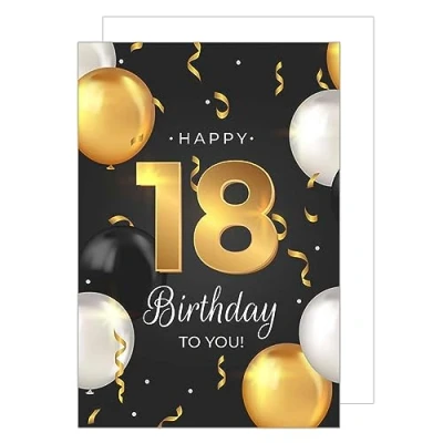 Abbildung von Edition Seidel Premium XXL Maxi Glückwunschkarte zum 18. Geburtstag mit Umschlag Format DIN A4. Geburtstagskarte Grußkarte Karte Billet Happy Birthday Mann Frau Teenager (A4 GZ351 18)