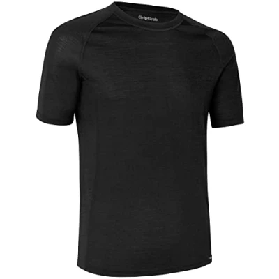 Abbildung von GripGrab Unisex Erwachsene Merino Blend Thermo Radsport Funktionsunterhemd Herren Fahrrad Unterhemd Sport Baselayer Shirt Kurz Unterwäsche, Schwarz Kurzarm, XL