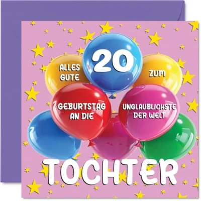 Abbildung von Stuff4 20. Geburtstagskarte Tochter Unglaublichsten der Welt Geburtstagskarten für 20 Jahre von Mama Papa, 145mm Geburtstag Glückwunschkarten