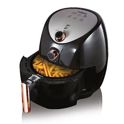 Abbildung von Tower T17021RG Heißluftfritteuse für die Ganze Familie mit Schneller Luftzirkulation Manuell 60 Minuten Timer Airfryer 4,3 l 1500W Schwarz &amp; Rosé Gold