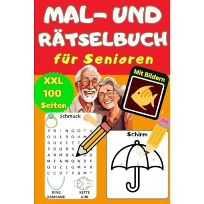 Abbildung von Das große Mal und Rätselbuch für Senioren mit Demenz Bildern Malen nach Zahlen Demenzkranke, Wortsuche Kreuzworträtsel Menschen ... als Gedächtnistraining Demente