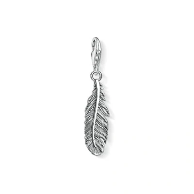 Abbildung von Thomas Sabo Unisex Charm Anhänger Feder Geschwärzt 925 Sterling Silber 1559 637 21