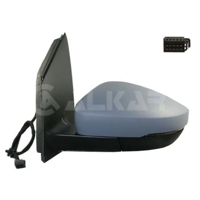 Abbildung von Außenspiegel Alkar 6135123 links grundiert elektrisch beheizbar, asphärisch für Linkslenker VOLKSWAGEN: Polo V Hatchback