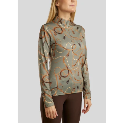Abbildung von Montar Poloshirt Haily Bridle Print Lange Ärmel Dusty Green