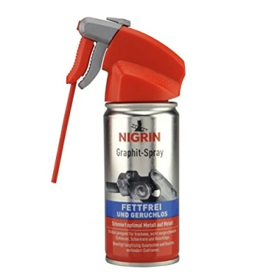 Abbildung von NIGRIN Graphit Spray, fettfrei und geruchslos, schmiert optimal Metall auf Metall, 100 ml