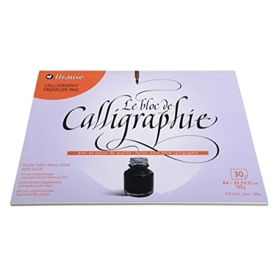 Abbildung von Brause 96437B Kalligraphieblock (Vélin Papier, DIN A4, 21 x 29,7 cm, 30 Blatt, 125 g) Creme, 1 Stück