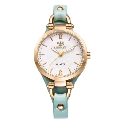 Abbildung von JewelryWe Uhren Damen Leder Klein: Grün Vintage Klassische Analog Quarz Armbanduhr Frauen Geschäft Lässige Uhr Damenuhr mit Punk Schmal Dünnem Armband