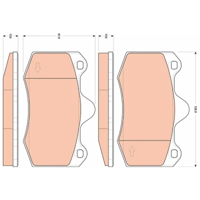 Abbildung von TRW GDB1852 Bremsbelagsatz nicht für Verschleißwarnanzeiger vorbereitet SEAT: Ibiza 4 Sportcoupe, 4, ST, SKODA: Rapid Spaceback