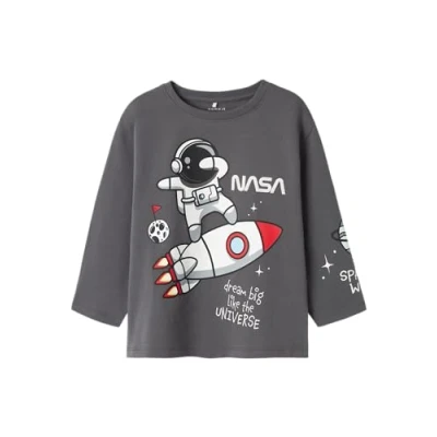 Abbildung von Name it Nmmdalum NASA Langarmshirt für Kinder, Größe: 98, Lava smoke