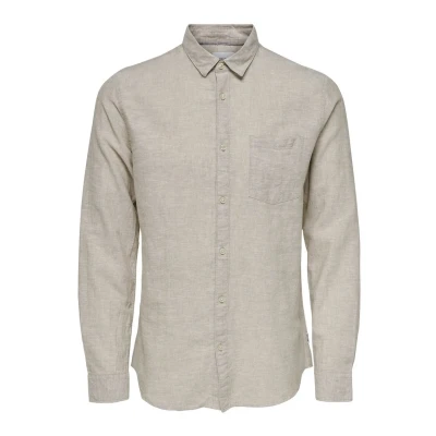 Abbildung von ONLY &amp; SONS Herren Freizeit Hemd ONSCAIDEN Slim Fit XS S M L XL XXL Grün, Größe:L, Farbe:Chinchilla 22012321