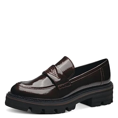 Abbildung von MARCO TOZZI Damen Loafer mit Plateau Klassisch, Braun (Mocca Patent), 38