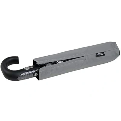 Abbildung von iX brella Herren Taschenschirm Auf Zu Automatik Rundhakengriff Carbonoptik Grey
