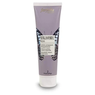 Abbildung von farfalla Berglavendel Relax Körperlotion 150ml Beruhigende Feuchtigkeitscreme Schnelleinziehende &amp; vegane Hautpflege 100% zertifizierte Naturkosmetik