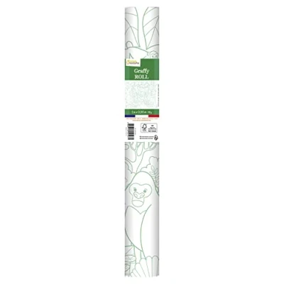 Abbildung von Avenue Mandarine GY127C Ausmalrolle Graffy Roll, 5 m x 35 cm, Zeichnung 50cm wiederholt sich 10 mal, Plakatpapier 90g, Dschungel, 1 Rolle