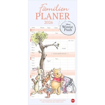 Abbildung von Winnie Puuh Familienplaner 2026: Terminkalender mit Abenteuern von und seinen Freunden. Praktischer Wandkalender 5 Spalten. Liebvoll illustrierter Wandplaner. (Familienplaner Heye)