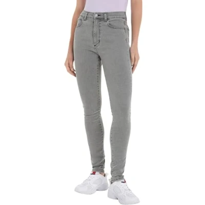 Abbildung von Tommy Jeans Damen Hose Sylvia Skinny Fit, Blau (Denim Black), 27W/32L